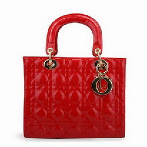 Dior Tote Bags Lakleer Rood 6301