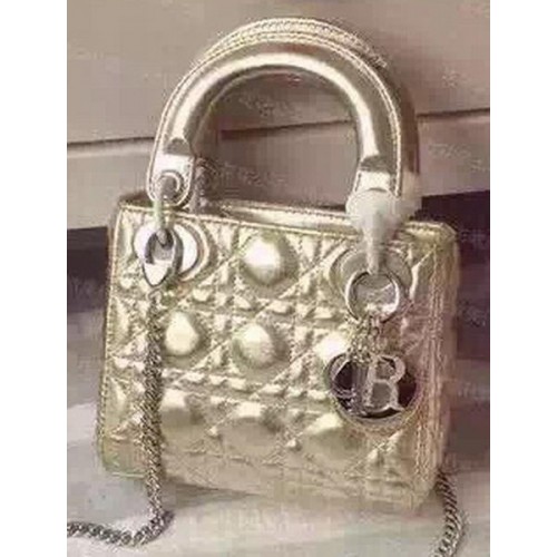 Dior mini Lady Dior-tas Schaapsleer CD5500 Goud