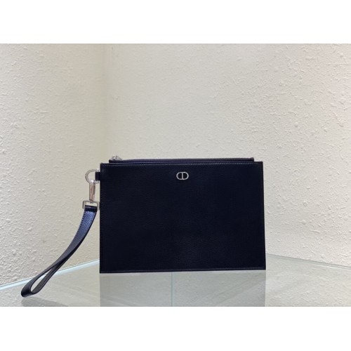 Kleine Dior Cluth-tas van lamsleer C6113 Zwart