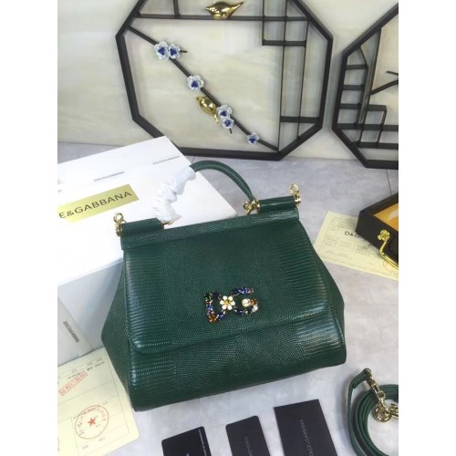 Dolce Gabbana SICILIË Hagedis Patroon Draagtas BB4137 Groen