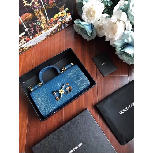 Dolce Gabbana draagtassen van kalfsleer 1126 blauw