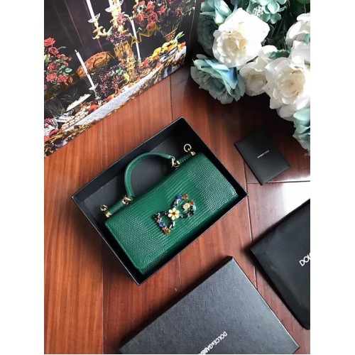 Dolce Gabbana kalfsleren draagtassen 1126 groen