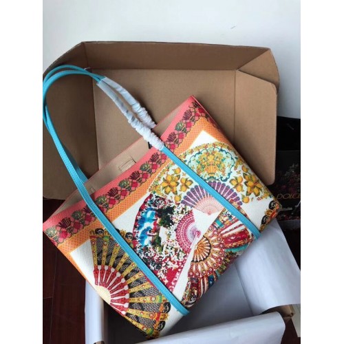 Dolce Gabbana medium chrysant leren tas 4141 blauw