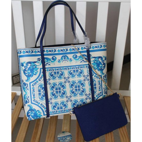 Dolce Gabbana medium print vlinder leren tas DG4161 blauw