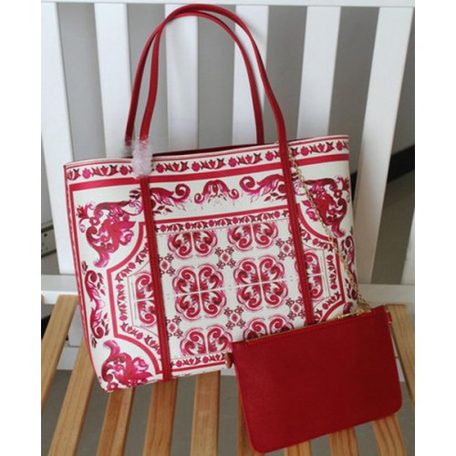 Dolce Gabbana medium print vlinder leren tas DG4161 rood