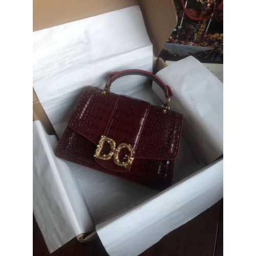 Dolce Gabbana Originele krokodillenleren tas 4916E Burgundy