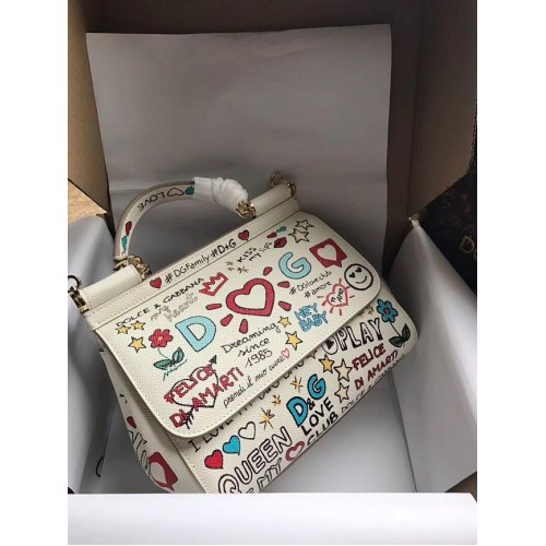 Dolce Gabbana Origineel Leer 4136 Graffiti Wit