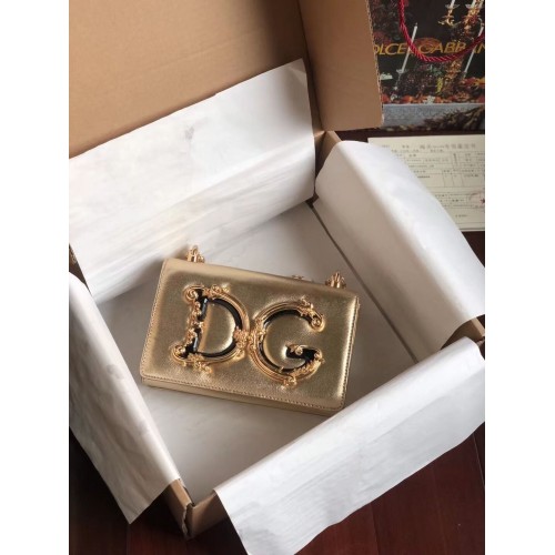 Dolce Gabbana Origianl lederen schoudertas 4006 goud