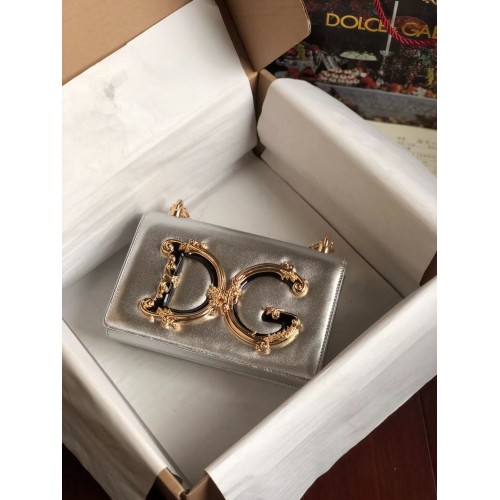 Dolce Gabbana Origianl lederen schoudertas 4006 zilver
