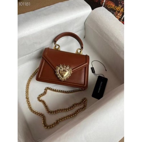 Dolce Gabbana Origianl Leren Schoudertas 4011 bruin