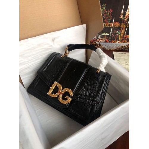 Dolce Gabbana Origianl Lizard skin lederen tas 4916F zwart