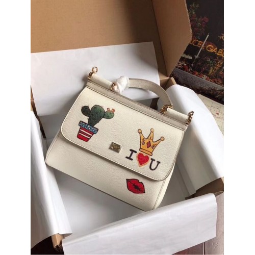 Dolce Gabbana SICILY Tas Kalfsleer 4136 wit