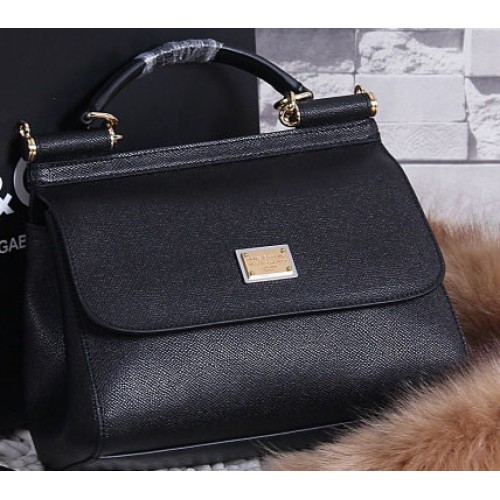 Dolce Gabbana SICILIË kalfsleren draagtas BB4136 zwart