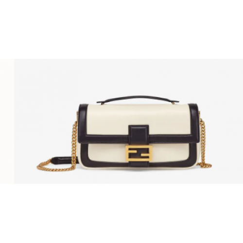 FENDI BAGUETTE CHAIN Tas in zwart en wit nappaleer 8BR783A