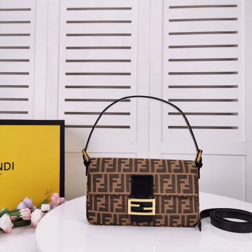 FENDI BAGUETTE stoffen tas 8BR011 zwart