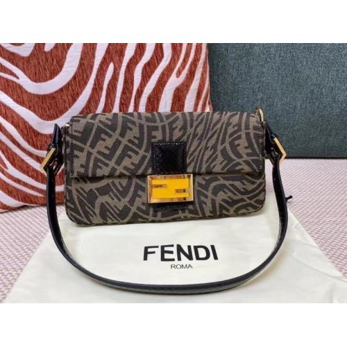 FENDI BAGUETTE stoffen tas FM0871 Bruin