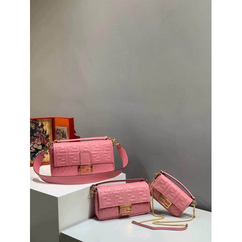 FENDI BAGUETTE grote schoudertas 8BR771A roze