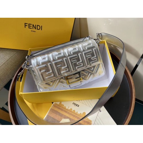 FENDI BAGUETTE grote schoudertas 8BR771A Zilver