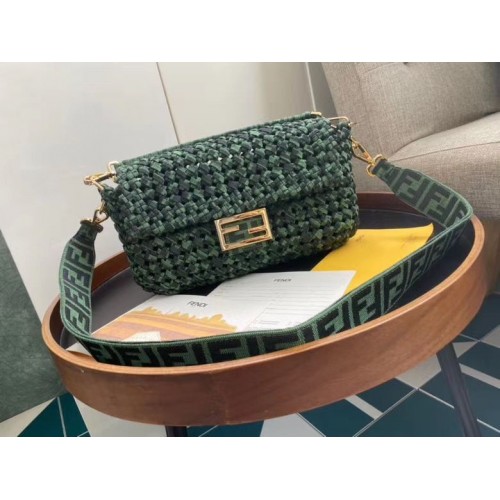 FENDI Baguette Schoudertas F0388 Groen