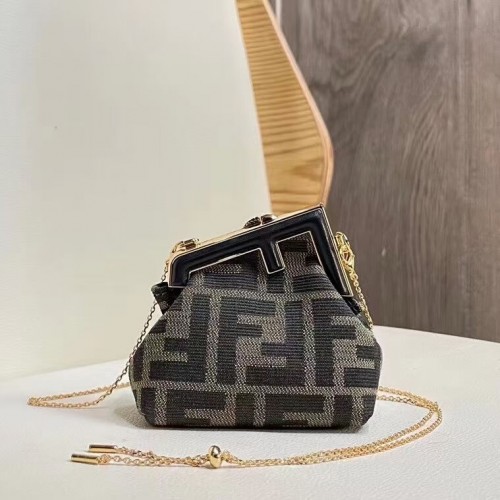 FENDI FIRST mini stoffen tas 5FB2321 zwart