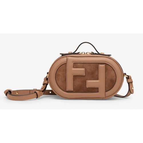 FENDI MINI CAMERA CASE leren en suède minitas 8BS058AH Beige