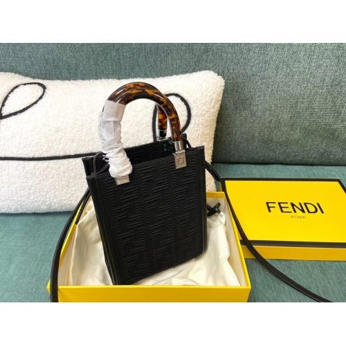 FENDI MINI SUNSHINE SHOPPER FF stoffen minitas 8BS051AG zwart
