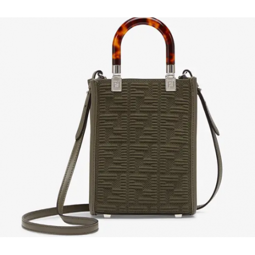 FENDI MINI SUNSHINE SHOPPER FF stoffen minitas 8BS051AG groen