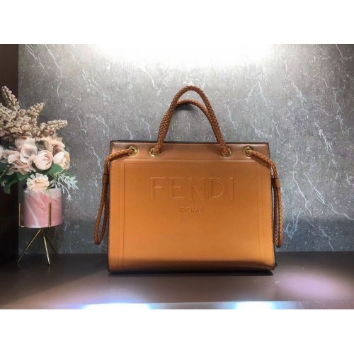 FENDI PACK MEDIUM SHOPPING BAG leren tas F1508 oranje