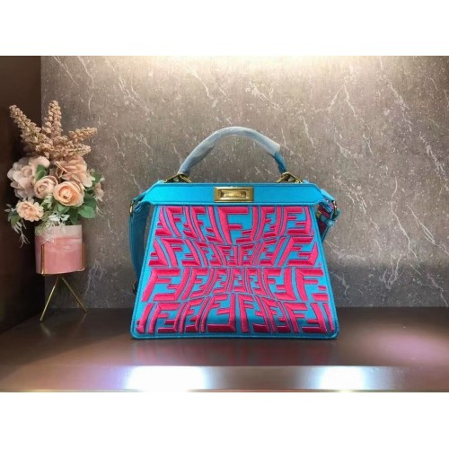 FENDI PEEKABOO ICONIC ESSENTIALLY leren tas F1516 blauw