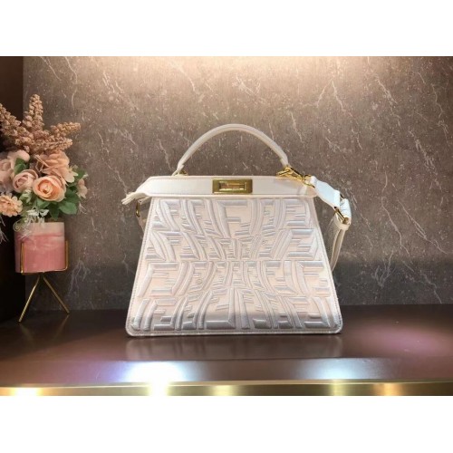FENDI PEEKABOO ICONIC ESSENTIALLY leren tas F1516 wit
