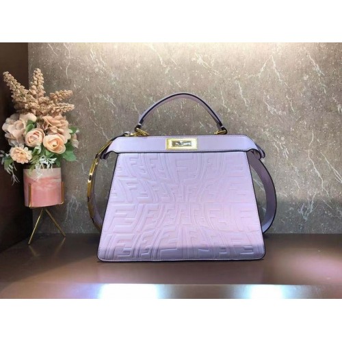 FENDI PEEKABOO ICONIC ESSENTIALLY leren tas F1519 Lavender