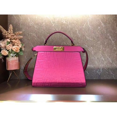FENDI PEEKABOO ICONIC ESSENTIALLY leren tas F1519 roze