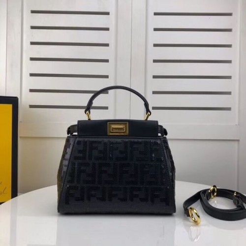 FENDI PEEKABOO ICONIC leren tas F0335 zwart