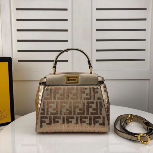 FENDI PEEKABOO ICONIC leren tas F0335 goud