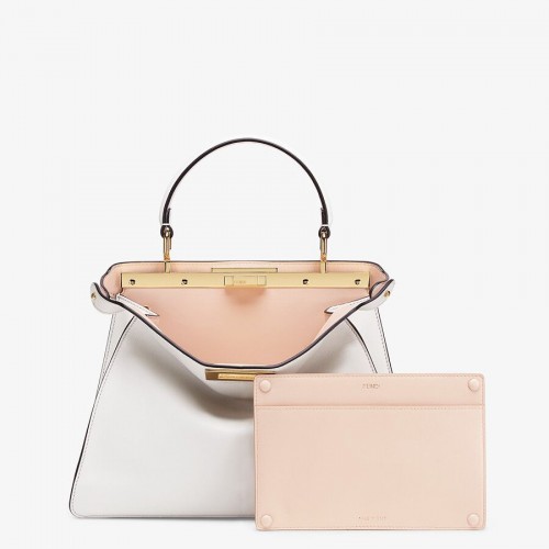 FENDI PEEKABOO ISEEU MEDIUM leren tas F1392 wit