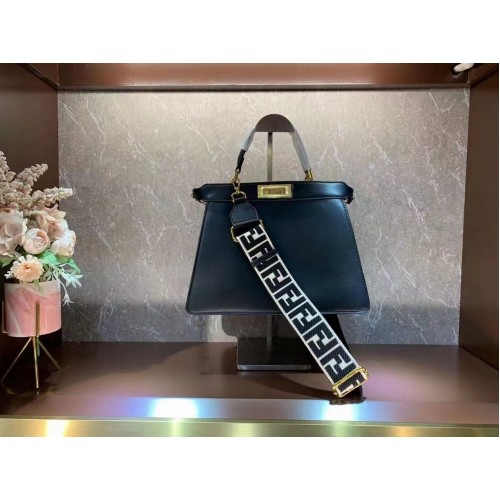 FENDI PEEKABOO ISEEU medium originele lederen tas F1688 zwart