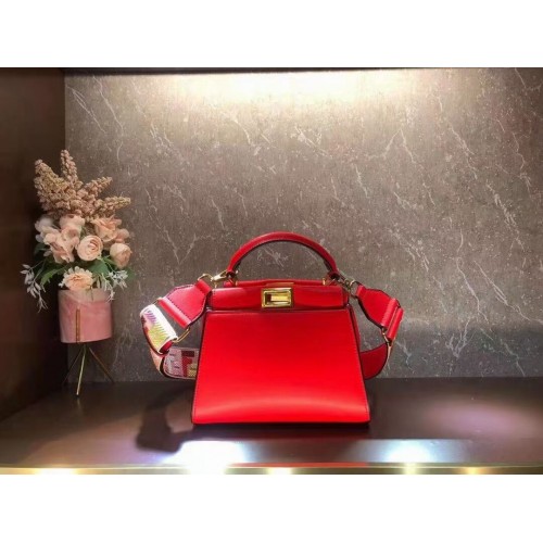 FENDI PEEKABOO ISEEU SMALL leren tas F1615 rood