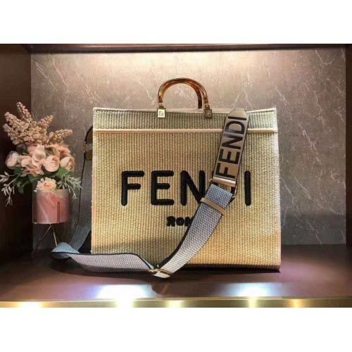 FENDI PEEKABOO X-TOTE FF geweven tas 8BH376 bruin