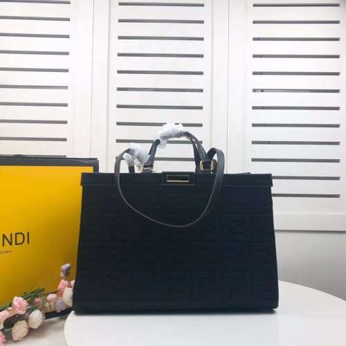 FENDI PEEKABOO X-TOTE canvas tas 8BH374A zwart