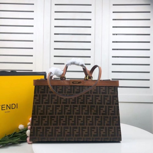 FENDI PEEKABOO X-TOTE canvas tas 8BH374A bruin