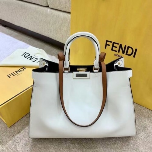 FENDI PEEKABOO X-TOTE leren tas F1527 wit
