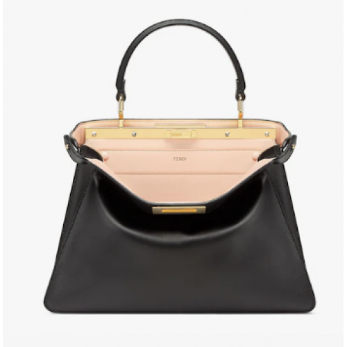 FENDI Peekaboo ISeeU Medium Roze Zwart leren tas 8BN321A