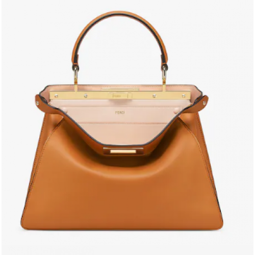 FENDI Peekaboo ISeeU Medium leren tas 8BN321 bruin