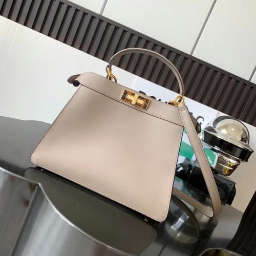 FENDI Peekaboo ISeeU Medium leren tas 8BN321A grijs