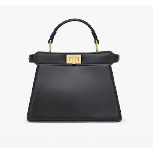 FENDI Peekaboo ISeeU Petite gewatteerde tas van nappaleer 8BN335 zwart