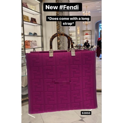 FENDI SHOPPER Canvas Tas FF63259 Fuchsia