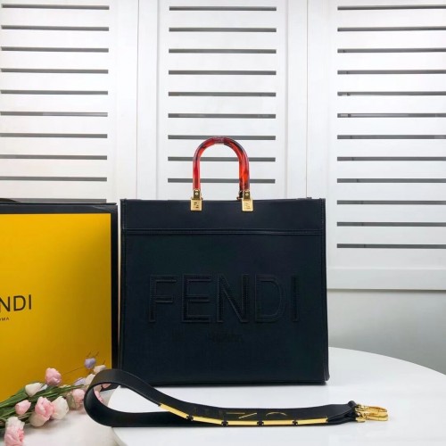 FENDI SUNSHINE LARGE flanellen shopper 8BH371 zwart