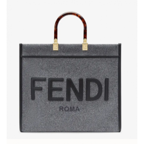 FENDI SUNSHINE LARGE flanellen shopper 8BH371 grijs