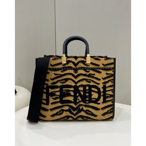 FENDI SUNSHINE MEDIUM FF stoffen shopper 8BM127 bruin