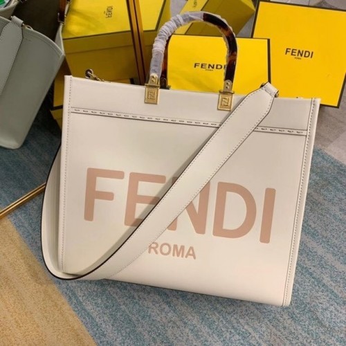 FENDI SUNSHINE MEDIUM beige leren shopper 8BH386A